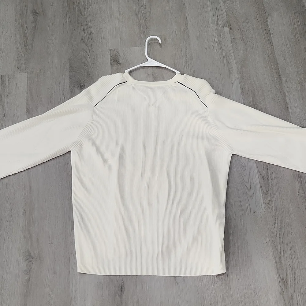 Men's Tommy Hilfiger V Neck Sweater,  Large, Off White - Picture 3 of 4